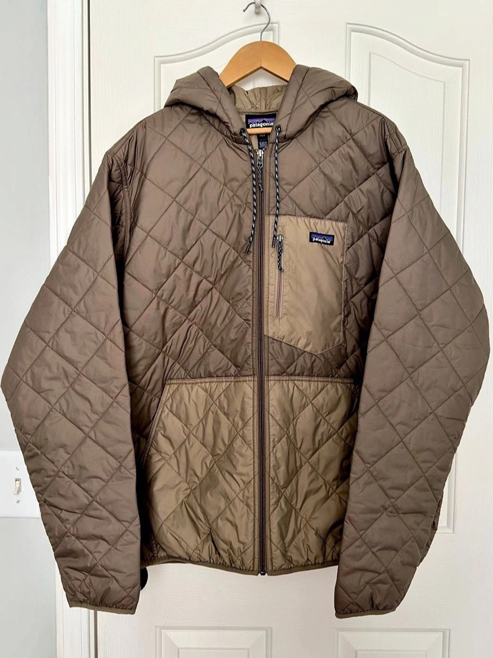 Patagonia Men's Diamond Quilted Bomber Hoody Brown XXL